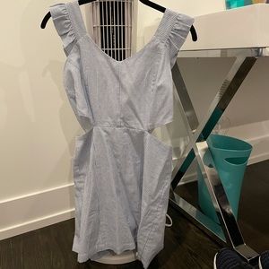 blue and white romper